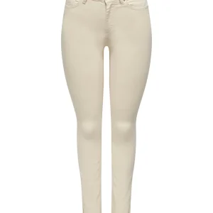 Onlblush Mid Slim Long Slit Pant Pn - Ecru