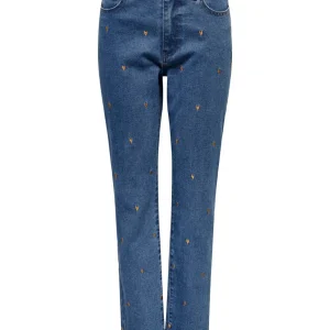 Onlriley Ex Hw Straight Emb Gua Dnm - Blue Denim