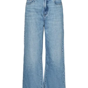 Vmkathy Hr Wide Cropped Jeans Gu382 - Blue Denim