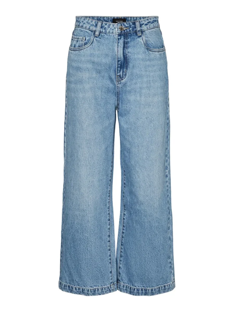 Vmkathy Hr Wide Cropped Jeans Gu382 - Blue Denim - Afbeelding 2