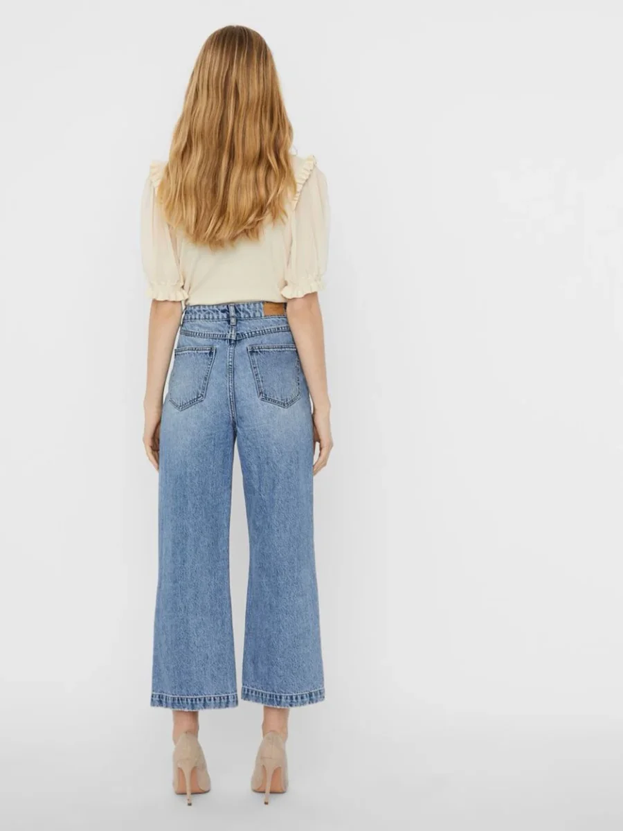 Vmkathy Hr Wide Cropped Jeans Gu382 - Blue Denim - Afbeelding 5