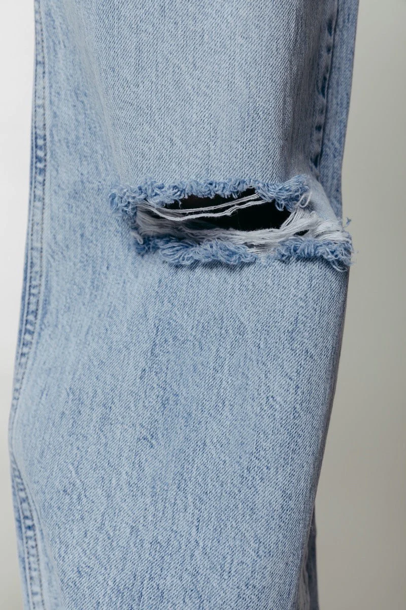 Wide Leg Denim Pants - Blue Denim - Afbeelding 5