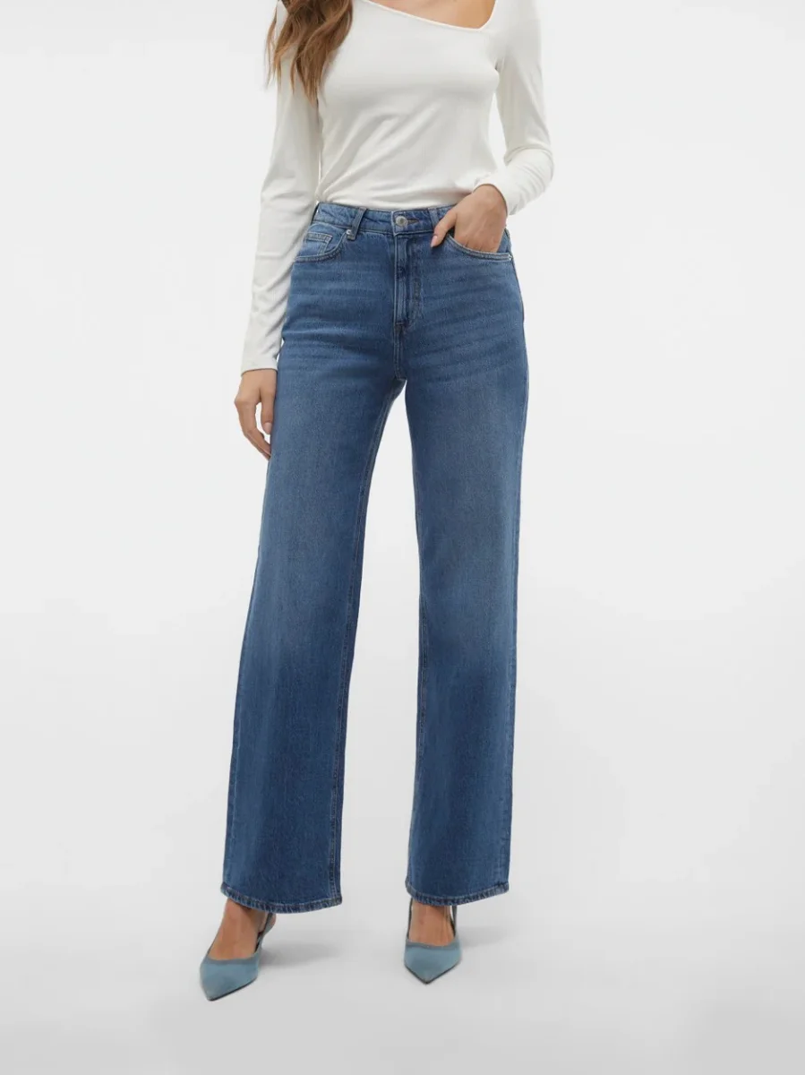 Vmtessa Hr Wide Jeans Ra380 Ga Noos - Blue Denim - Afbeelding 3