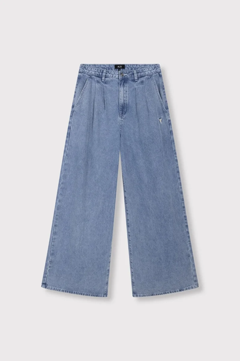 Denim Wide Pants - Blue Denim - Afbeelding 2