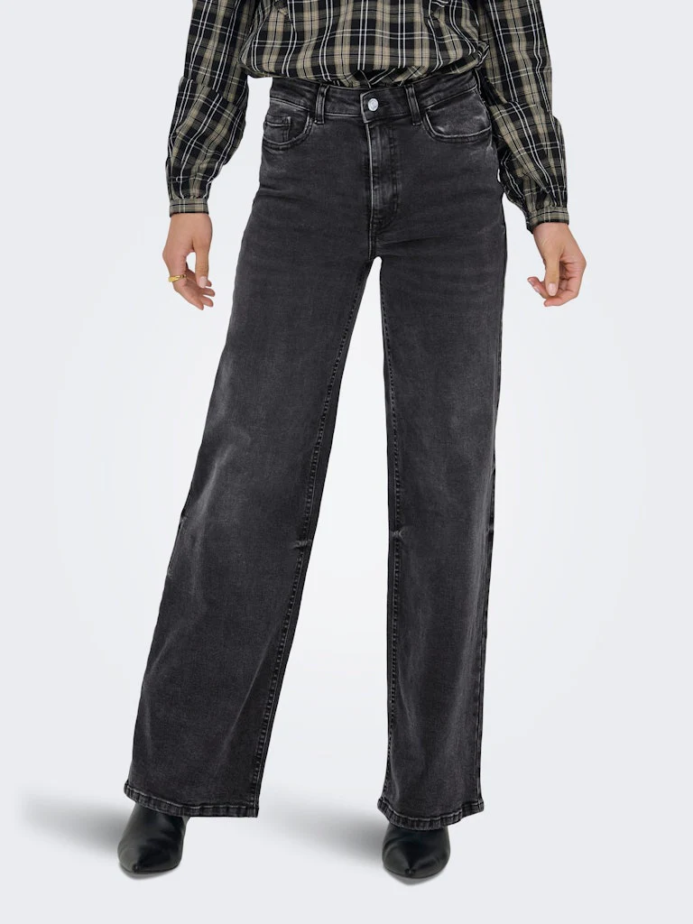Jdyfelina-fina Hw Wide Dnm Jean Darkgrey - Black Denim - Afbeelding 4