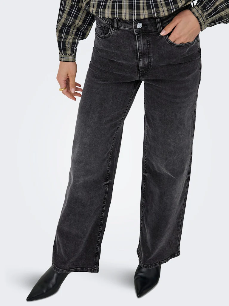Jdyfelina-fina Hw Wide Dnm Jean Darkgrey - Black Denim - Afbeelding 7