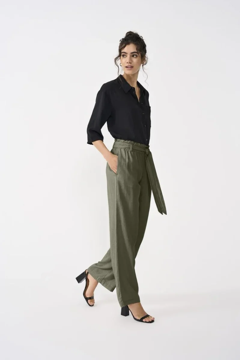 Jdysay Linen Belt Pant Wvn - Army - Afbeelding 6