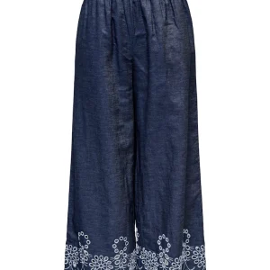 Jdymargot Bille Hw Embr Ank Pant Wvn - Blue Denim