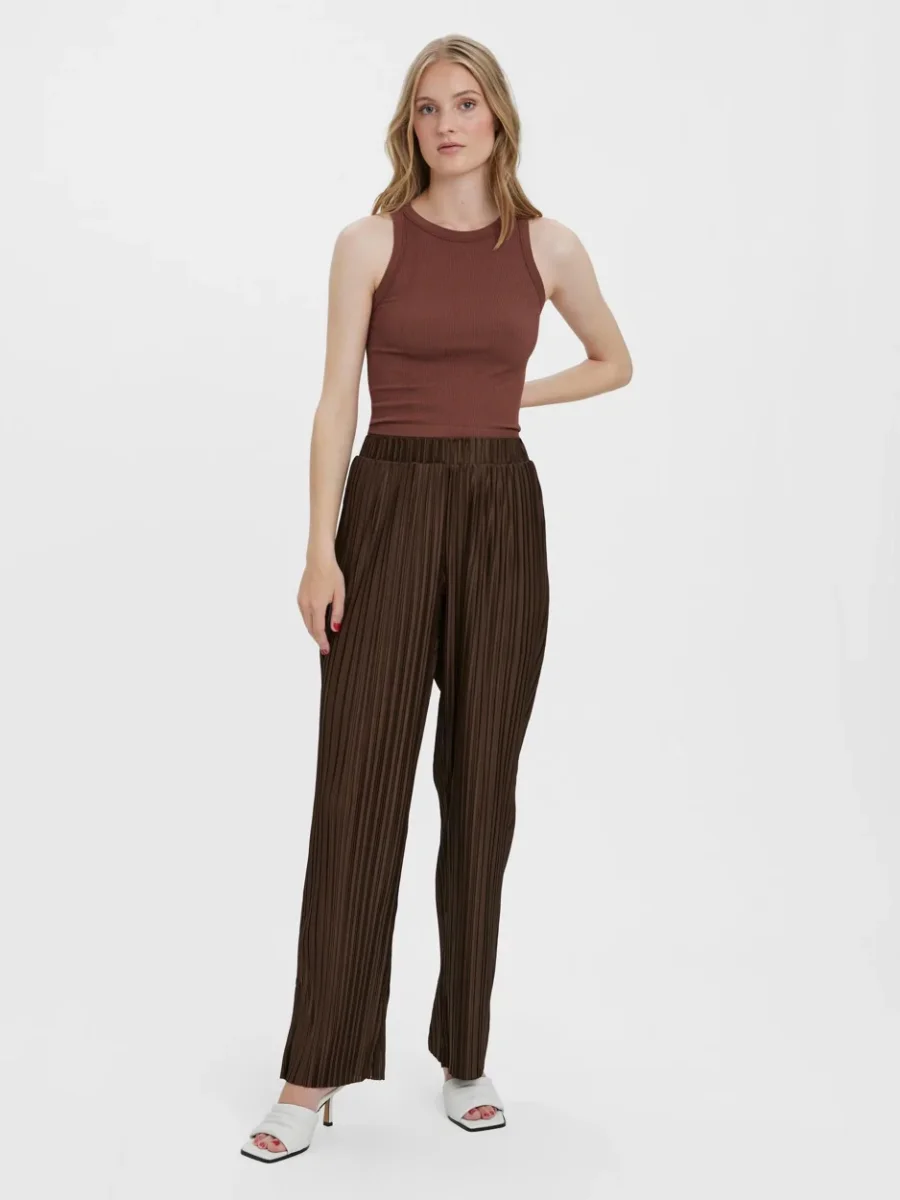 Vmsutton Hw Pleated Pant Exp - Bruin - Afbeelding 3