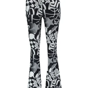 Letter Peached Extra Flare Pants - Zwart Dessin