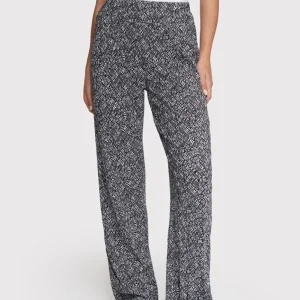 Ladies Woven Cricle Text Pants - Zwart Dessin