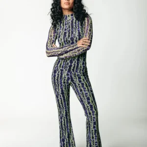 Tie Dye Stripes Mesh Flare - Multicolor