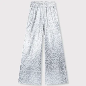Ladeis Knitted Leopord Pant - Zilverkleurig