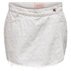Onltexas Reg White Punch Dnm Skort - Off-white