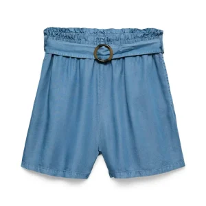 Vmfleur Hw Paperbag Belt Tencel Sho - Blue Denim