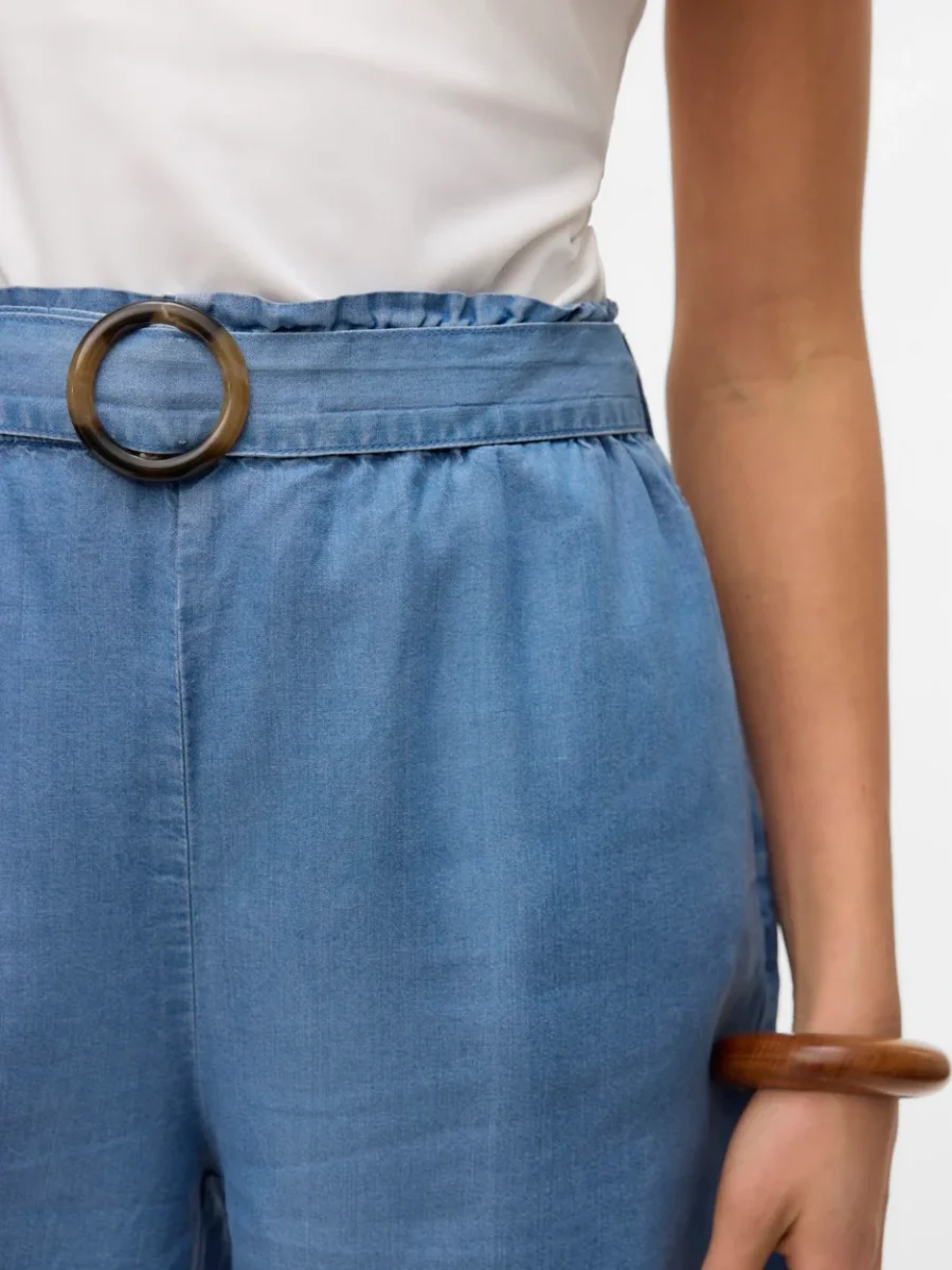 Vmfleur Hw Paperbag Belt Tencel Sho - Blue Denim - Afbeelding 6