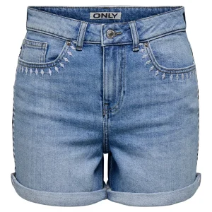 Onljosephine Stret Emb Shorts Azg Dnm Cs - Blue Denim