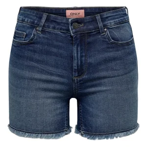 Onlblush Life Mid Sk Raw Shorts No - Blue Denim