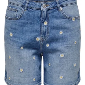 Onljosephine Stretch Shorts Emb Dnm - Blue Denim