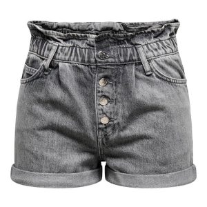 Onlcuba Paperbag Dnm Shorts Noos - Grey Denim