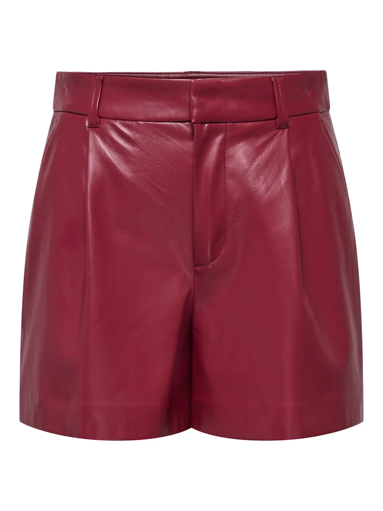 Onlsmooth Hw Faux Lea Shorts Cc Pnt - Wijnrood