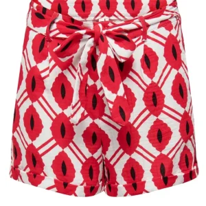 Onlthyra Aop Paperbag Shorts Wvn Cs - Rood Dessin