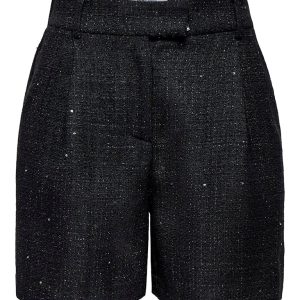 Onlinda Life Hw Sequin Boucle Shorts Tlr - Zwart