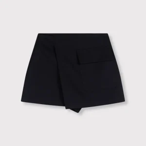 Ladies Woven Flowy Strech Skirt - Zwart