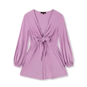 Lulu Ladies Knitted Flowy Jumpsuit - Lila