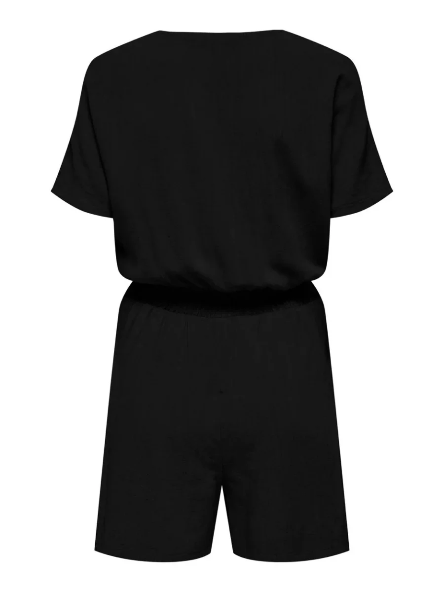 Onlsiesta S/s Linen Bl Playsuit Pnt - Zwart - Afbeelding 3