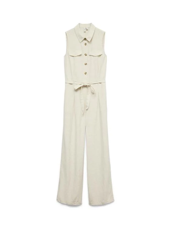 Vmjosephine S/l Jumpsuit Wvn Btq - Beige - Afbeelding 2