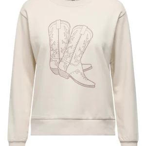 Jdyparis L/s Emb Sweat Jrs - Beige