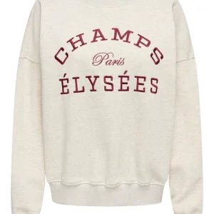 Jdymesa L/s O-neck Emb Sweat Jrs Noos - Beige