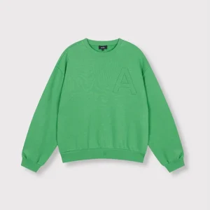 Embroidered A Sweater - Groen