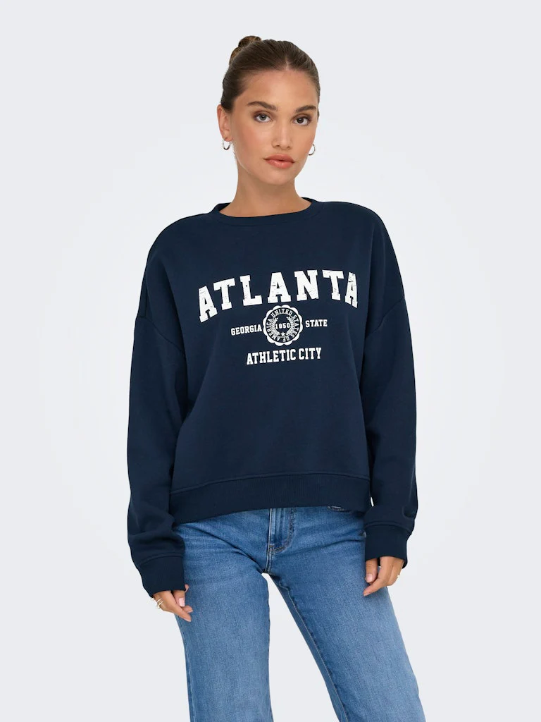 Onlsweat Life L/s Crew O.size State Noos - Navy - Afbeelding 4