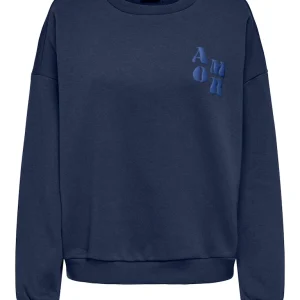 Onlmarey L/s O-neck Print Box Cs Swt - Navy