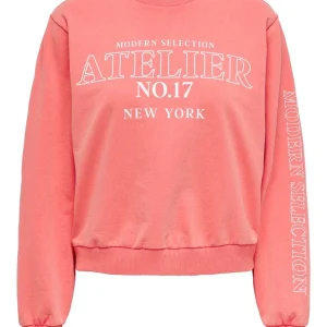 Onlnanna L/s Art O-neck Box Ub Swt - Koraal Rood