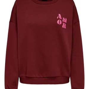 Onlmarey L/s O-neck Print Box Cs Sw - Steenrood