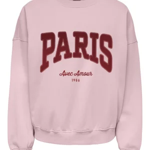 Jdymesa Life L/s O-nk Emb Sweat Jrs Noos - Fuchsia