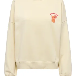 Onlliny L/s O-neck Print Cs Swt - Beige