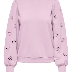 Onlfemme L/s Puff Embroidery Ub Swt - Licht Roze