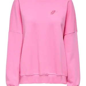 Onlstina L/s Lovely O-neck Box Swt - Neon Roze