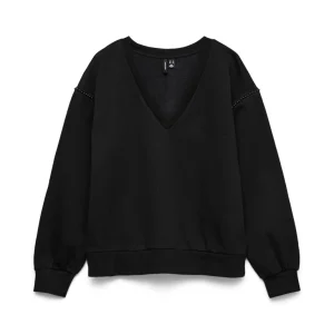 Vmdaisy Pearl V-neck Sweat Jrs Ga Boo - Zwart