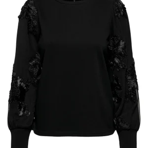 Onlrosanna L/s O-neck Mix Cs Swt - Zwart