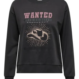 Jdyparis L/s Emb Sweat Jrs - Antraciet