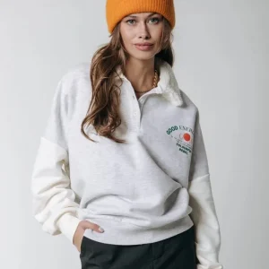 Good Energy Collar Drppd Sh Sweat - Grijs Melee