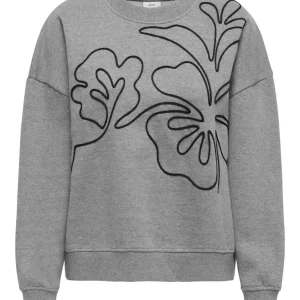 Jdycanoa L/s Emb Sweat Jrs Noos - Grijs Dessin