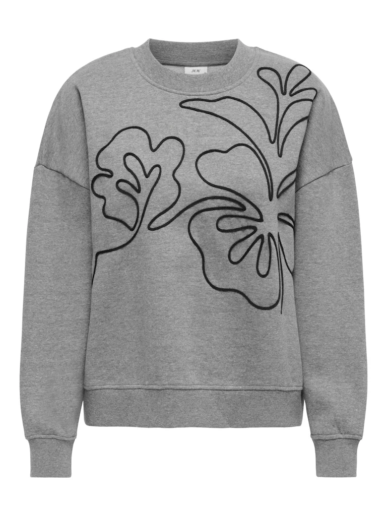 Jdycanoa L/s Emb Sweat Jrs Noos - Grijs Dessin