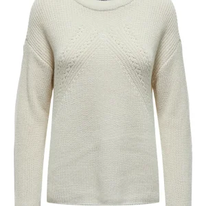 Onlbella Life Ls Detail O-neck Cc K - Off-white