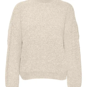 Vmkaia Ls Highneck Pullover Bf - Off-white